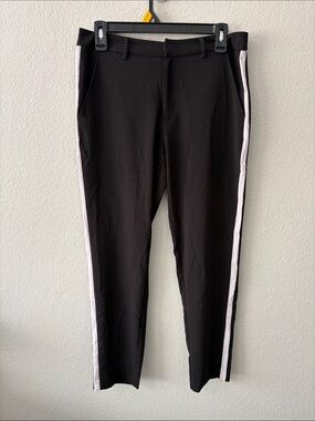 Forever 21 Juniors Black Skinny Work Pants with White Side Stripes Size Medium
